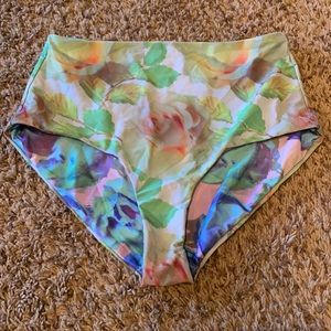 Reversible High Waisted Floral Bikini Bottoms